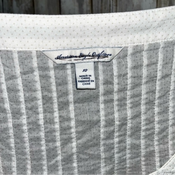 American Eagle White Polka Dot Pocket Blouse - Picture 6 of 6
